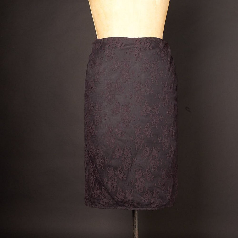Vintage Black Lace Pencil Skirt